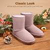 DREAM PAIRS Girls Boys Boots Kids Faux Fur Lined Winter Snow FuzzyClassic Kid’s Mid Boot(All Pink)