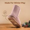 DREAM PAIRS Girls Boys Boots Kids Faux Fur Lined Winter Snow FuzzyClassic Kid’s Mid Boot(All Pink)
