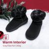 DREAM PAIRS Girls Boys Boots Kids Faux Fur Lined Winter Snow FuzzyClassic Kid’s Mid Boot(Black)