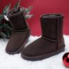 DREAM PAIRS Girls Boys Boots Kids Faux Fur Lined Winter Snow FuzzyClassic Kid’s Mid Boot(Brown)