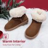 DREAM PAIRS Girls Boys Boots Kids Faux Fur Lined Winter Snow FuzzyClassic Kid’s Mid Boot(Chesnut)