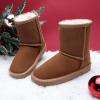 DREAM PAIRS Girls Boys Boots Kids Faux Fur Lined Winter Snow FuzzyClassic Kid’s Mid Boot(Chesnut)