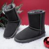 DREAM PAIRS Girls Boys Boots Kids Faux Fur Lined Winter Snow FuzzyClassic Kid’s Mid Boot(Grey)