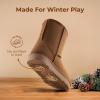 DREAM PAIRS Girls Boys Boots Kids Faux Fur Lined Winter Snow FuzzyClassic Kid’s Mid Boot(Light Brown)
