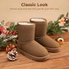 DREAM PAIRS Girls Boys Boots Kids Faux Fur Lined Winter Snow FuzzyClassic Kid’s Mid Boot(Light Brown)