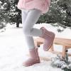 DREAM PAIRS Girls Boys Boots Kids Faux Fur Lined Winter Snow FuzzyClassic Kid’s Mid Boot(Pink)