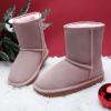 DREAM PAIRS Girls Boys Boots Kids Faux Fur Lined Winter Snow FuzzyClassic Kid’s Mid Boot(Pink)