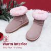 DREAM PAIRS Girls Boys Boots Kids Faux Fur Lined Winter Snow FuzzyClassic Kid’s Mid Boot(Pink)