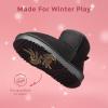 DREAM PAIRS Girls Boys Boots Kids Winter Ankle Faux Fur Lined Snow Shoes FuzzyClassic Kid’s Low Boot for Toddler/Little Kid/Big Kid(Black)