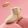 DREAM PAIRS Girls Boys Boots Kids Winter Ankle Faux Fur Lined Snow Shoes FuzzyClassic Kid’s Low Boot for Toddler/Little Kid/Big Kid(Gold)