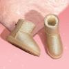 DREAM PAIRS Girls Boys Boots Kids Winter Ankle Faux Fur Lined Snow Shoes FuzzyClassic Kid’s Low Boot for Toddler/Little Kid/Big Kid(Gold)