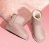 DREAM PAIRS Girls Boys Boots Kids Winter Ankle Faux Fur Lined Snow Shoes FuzzyClassic Kid’s Low Boot for Toddler/Little Kid/Big Kid(Pink)