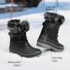 DREAM PAIRS Girls Boys Snow Boots Water-Resistant Outdoor Warm Cozy Anti-Slip Mid Calf Faux Fur Lining Winter Shoes for Little/Big Kids(Black)