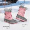 DREAM PAIRS Girls Boys Snow Boots Water-Resistant Outdoor Warm Cozy Anti-Slip Mid Calf Faux Fur Lining Winter Shoes for Little/Big Kids(Pink)