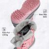 DREAM PAIRS Girls Boys Snow Boots Water-Resistant Outdoor Warm Cozy Anti-Slip Mid Calf Faux Fur Lining Winter Shoes for Little/Big Kids(Pink)