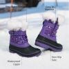 DREAM PAIRS Girls Boys Snow Boots Water-Resistant Outdoor Warm Cozy Anti-Slip Mid Calf Faux Fur Lining Winter Shoes for Little/Big Kids(Purple)