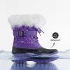 DREAM PAIRS Girls Boys Snow Boots Water-Resistant Outdoor Warm Cozy Anti-Slip Mid Calf Faux Fur Lining Winter Shoes for Little/Big Kids(Purple)