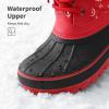 DREAM PAIRS Girls Boys Snow Boots Water-Resistant Outdoor Warm Cozy Anti-Slip Mid Calf Faux Fur Lining Winter Shoes for Little/Big Kids(Red/Black)