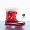 DREAM PAIRS Girls Boys Snow Boots Water-Resistant Outdoor Warm Cozy Anti-Slip Mid Calf Faux Fur Lining Winter Shoes for Little/Big Kids(Red/Black)