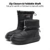 DREAM PAIRS Girls Boys Snow Foldable Boots Shaft Lightweight Mid Calf Winter Shoes for Little/Big Kid