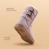 DREAM PAIRS Girls Boys Winter Boots Faux Fur Lined Mid Calf Kids Snow Tall Shoes FuzzyChic Kid’s Buckle for Little Kid/Big Kid(All Pink)
