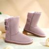 DREAM PAIRS Girls Boys Winter Boots Faux Fur Lined Mid Calf Kids Snow Tall Shoes FuzzyChic Kid’s Buckle for Little Kid/Big Kid(All Pink)