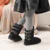 DREAM PAIRS Girls Boys Winter Boots Faux Fur Lined Mid Calf Kids Snow Tall Shoes FuzzyChic Kid’s Buckle for Little Kid/Big Kid(Black)