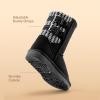 DREAM PAIRS Girls Boys Winter Boots Faux Fur Lined Mid Calf Kids Snow Tall Shoes FuzzyChic Kid’s Buckle for Little Kid/Big Kid(Black/Grey)
