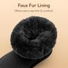 DREAM PAIRS Girls Boys Winter Boots Faux Fur Lined Mid Calf Kids Snow Tall Shoes FuzzyChic Kid’s Buckle for Little Kid/Big Kid(Black/Grey)
