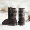 DREAM PAIRS Girls Boys Winter Boots Faux Fur Lined Mid Calf Kids Snow Tall Shoes FuzzyChic Kid’s Buckle for Little Kid/Big Kid(Brown)