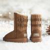 DREAM PAIRS Girls Boys Winter Boots Faux Fur Lined Mid Calf Kids Snow Tall Shoes FuzzyChic Kid’s Buckle for Little Kid/Big Kid(Chesnut)