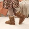 DREAM PAIRS Girls Boys Winter Boots Faux Fur Lined Mid Calf Kids Snow Tall Shoes FuzzyChic Kid’s Buckle for Little Kid/Big Kid(Chesnut)