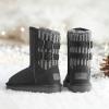 DREAM PAIRS Girls Boys Winter Boots Faux Fur Lined Mid Calf Kids Snow Tall Shoes FuzzyChic Kid’s Buckle for Little Kid/Big Kid(Grey)