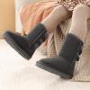 DREAM PAIRS Girls Boys Winter Boots Faux Fur Lined Mid Calf Kids Snow Tall Shoes FuzzyChic Kid’s Buckle for Little Kid/Big Kid(Grey)