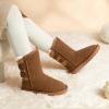 DREAM PAIRS Girls Boys Winter Boots Faux Fur Lined Mid Calf Kids Snow Tall Shoes FuzzyChic Kid’s Buckle for Little Kid/Big Kid(Light Brown)