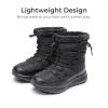 DREAM PAIRS Girls Boys Winter Snow Boots, Slip Resistant Faux Fur Lined, Windproof Warm Slip-On Boots for Kids(Black)