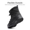 DREAM PAIRS Girls Boys Winter Snow Boots, Slip Resistant Faux Fur Lined, Windproof Warm Slip-On Boots for Kids(Black)
