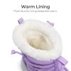 DREAM PAIRS Girls Boys Winter Snow Boots, Slip Resistant Faux Fur Lined, Windproof Warm Slip-On Boots for Kids(Purple)