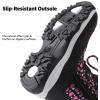 DREAM PAIRS Girls Snow Boots Warm Cozy Anti-Slip Lightweight Mid Calf Faux Fur Lining Winter Shoes for Little/Big Kids(Black/Pink)