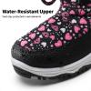 DREAM PAIRS Girls Snow Boots Warm Cozy Anti-Slip Lightweight Mid Calf Faux Fur Lining Winter Shoes for Little/Big Kids(Black/Pink)