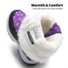 DREAM PAIRS Girls Snow Boots Warm Cozy Anti-Slip Lightweight Mid Calf Faux Fur Lining Winter Shoes for Little/Big Kids(Purple)