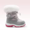 DREAM PAIRS Girls Toddler Snow Boots Slip Resistant Faux Fur Lined Mid Calf Little Kids Winter Shoes(Gray/White)