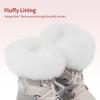 DREAM PAIRS Girls Toddler Snow Boots Slip Resistant Faux Fur Lined Mid Calf Little Kids Winter Shoes(Gray/White)