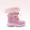DREAM PAIRS Girls Toddler Snow Boots Slip Resistant Faux Fur Lined Mid Calf Little Kids Winter Shoes(Pink)