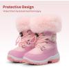 DREAM PAIRS Girls Toddler Snow Boots Slip Resistant Faux Fur Lined Mid Calf Little Kids Winter Shoes(Pink)