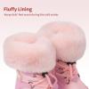 DREAM PAIRS Girls Toddler Snow Boots Slip Resistant Faux Fur Lined Mid Calf Little Kids Winter Shoes(Pink)