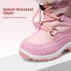 DREAM PAIRS Girls Toddler Snow Boots Slip Resistant Faux Fur Lined Mid Calf Little Kids Winter Shoes(Pink)