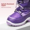 DREAM PAIRS Girls Toddler Snow Boots Slip Resistant Faux Fur Lined Mid Calf Little Kids Winter Shoes(Purple)