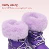 DREAM PAIRS Girls Toddler Snow Boots Slip Resistant Faux Fur Lined Mid Calf Little Kids Winter Shoes(Purple)