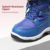 DREAM PAIRS Girls Toddler Snow Boots Slip Resistant Faux Fur Lined Mid Calf Little Kids Winter Shoes(Royal Blue)